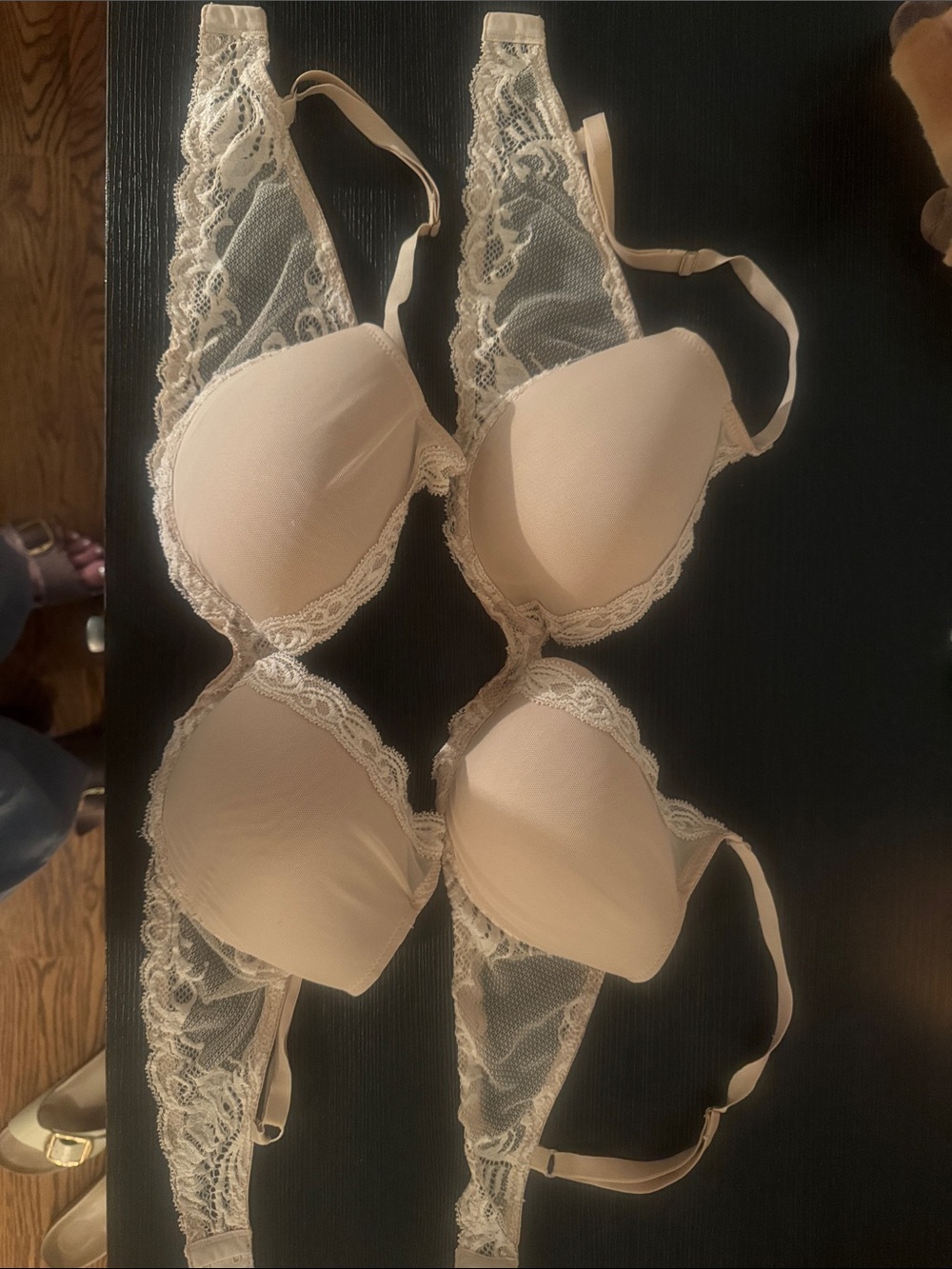 Natori Plunge Lace Trim Nude Bra - Women Intimates 38c